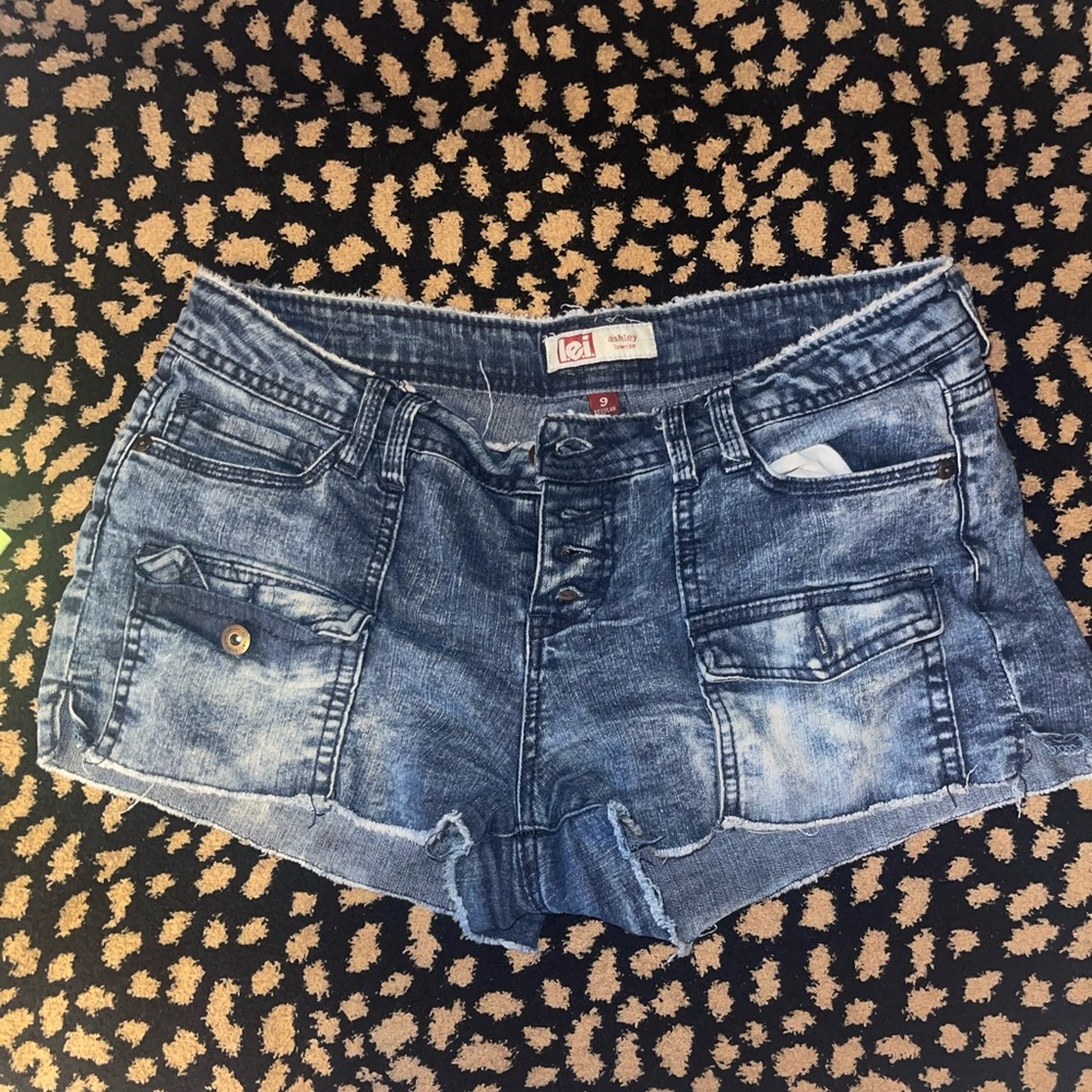 Distressed Blue Jean Shorts